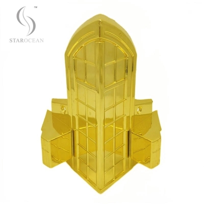 Gold PP Recycled Material Cross-Shaped Coffin Corners, Coffin Accessories 15#G