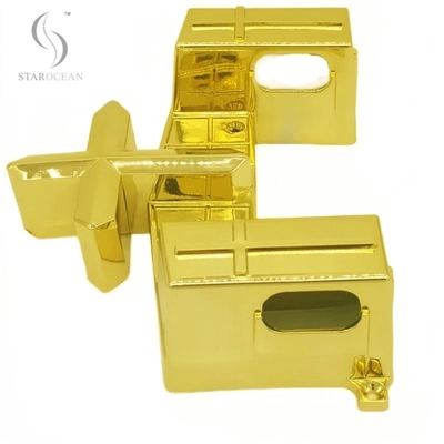 Gold PP Recycled Material Cross-Shaped Coffin Corners, Coffin Accessories 15#G